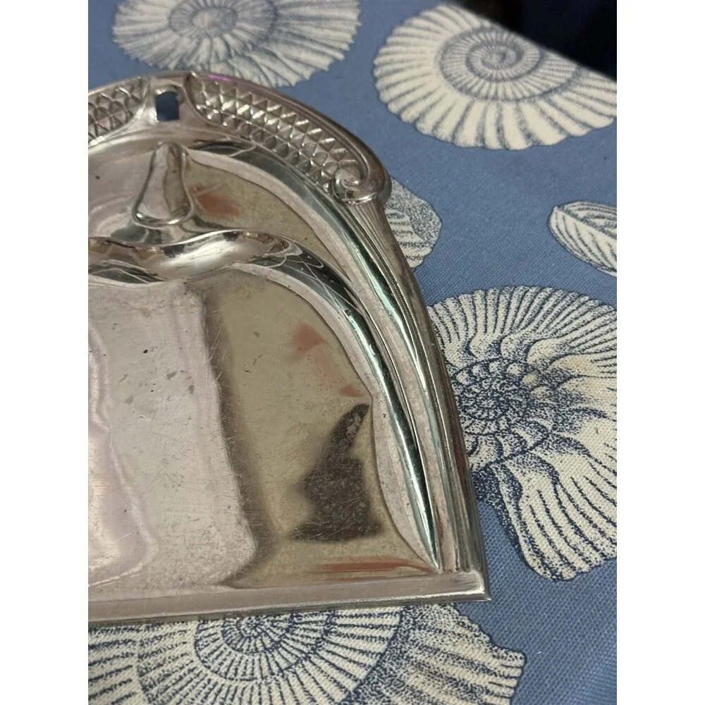 Vintage Art Deco Metal Crumb Catcher Tray Silent Butler Chrome